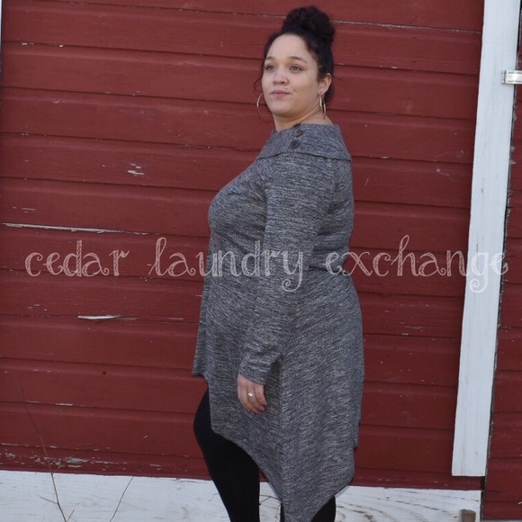 Gray Asymmetrical Plus Size Tunic - 5 Star Rated - Picture 2 of 8